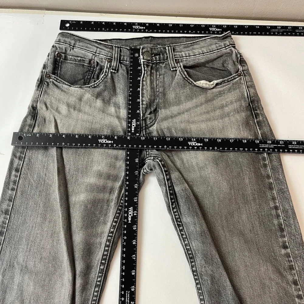 Levis 502 Jeans Mens 31x32 Grey Regular Taper Stretch Denim Preppy Casual Grunge